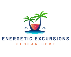 Palm Tree Island Drink logo design