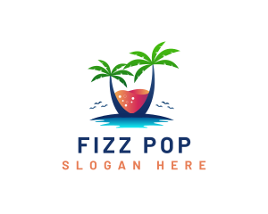 Palm Tree Island Drink logo design