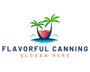 Palm Tree Island Drink logo design