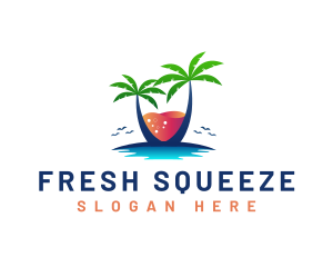 Palm Tree Island Drink logo design