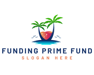 Palm Tree Island Drink logo design