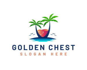 Palm Tree Island Drink logo design