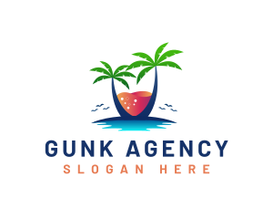 Palm Tree Island Drink logo design