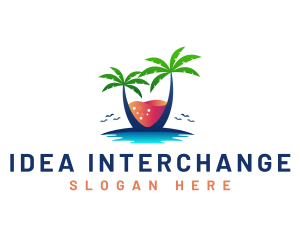 Palm Tree Island Drink logo design