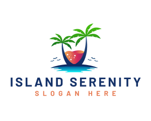 Palm Tree Island Drink logo design