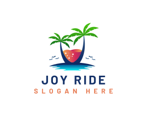 Palm Tree Island Drink logo design