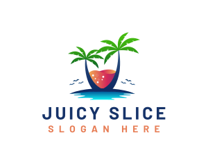 Palm Tree Island Drink logo design