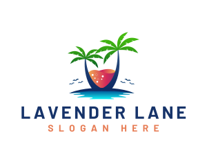 Palm Tree Island Drink logo design