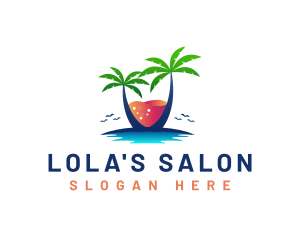 Palm Tree Island Drink logo design