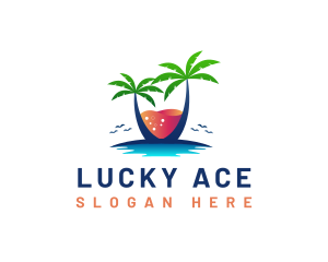 Palm Tree Island Drink logo design