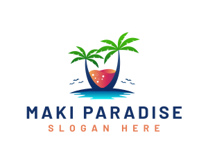 Palm Tree Island Drink logo design