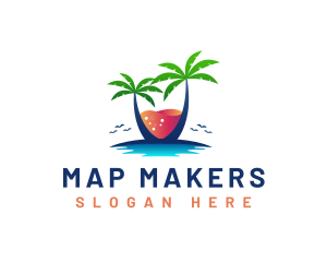 Palm Tree Island Drink logo design