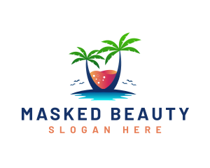 Palm Tree Island Drink logo design