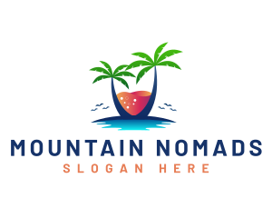 Palm Tree Island Drink logo design