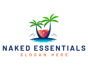 Palm Tree Island Drink logo design