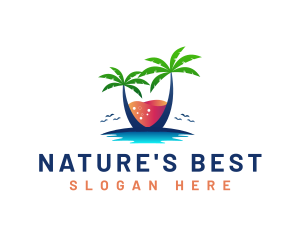 Palm Tree Island Drink logo design