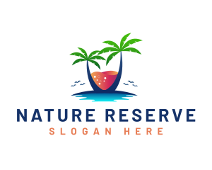 Palm Tree Island Drink logo design