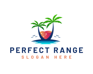 Palm Tree Island Drink logo design