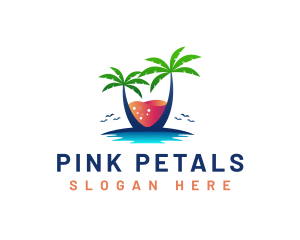 Palm Tree Island Drink logo design