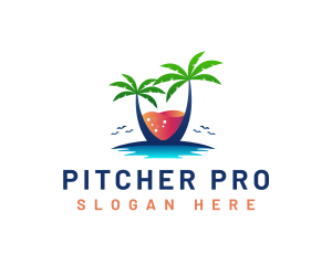 Palm Tree Island Drink logo design