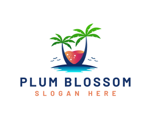 Palm Tree Island Drink logo design