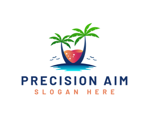 Palm Tree Island Drink logo design