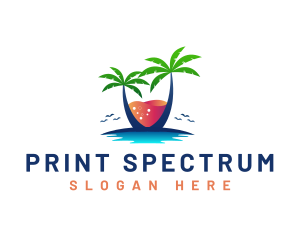 Palm Tree Island Drink logo design