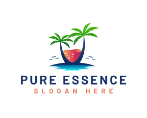 Palm Tree Island Drink logo design