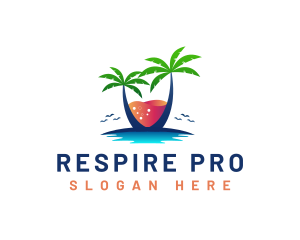 Palm Tree Island Drink logo design