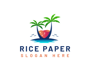 Palm Tree Island Drink logo design