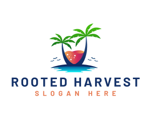 Palm Tree Island Drink logo design