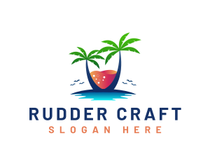 Palm Tree Island Drink logo design