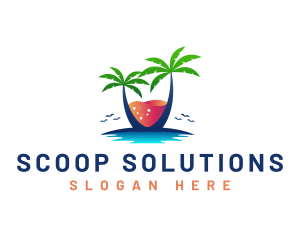 Palm Tree Island Drink logo design