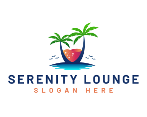 Palm Tree Island Drink logo design