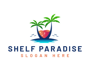 Palm Tree Island Drink logo design