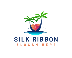 Palm Tree Island Drink logo design