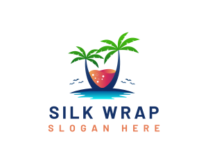 Palm Tree Island Drink logo design