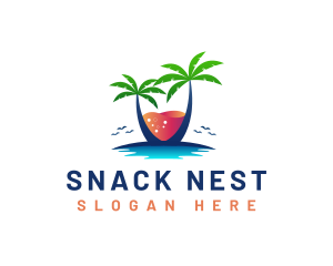 Palm Tree Island Drink logo design