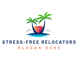 Palm Tree Island Drink logo design