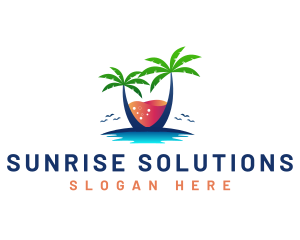 Palm Tree Island Drink logo design