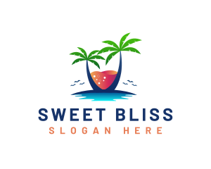 Palm Tree Island Drink logo design