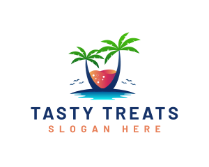 Palm Tree Island Drink logo design