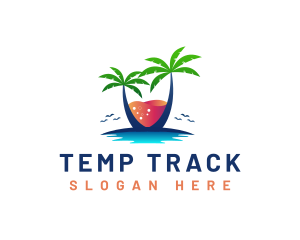 Palm Tree Island Drink logo design