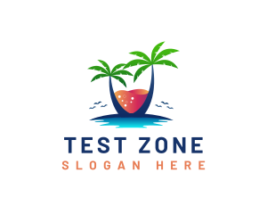 Palm Tree Island Drink logo design