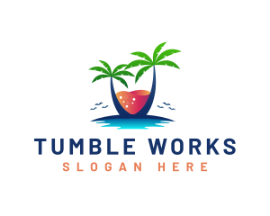 Palm Tree Island Drink logo design