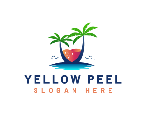 Palm Tree Island Drink logo design