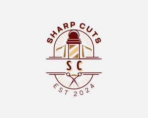 Barber Haircut Grooming logo design