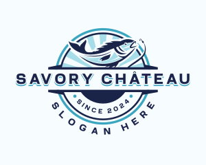 Aquatic Fishing Restaurant logo design