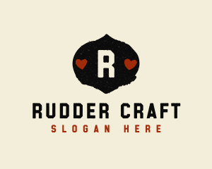 Rustic Heart Badge logo design