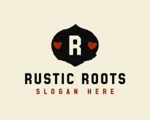 Rustic Heart Badge logo design